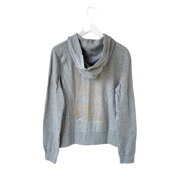 🌸New🌸 Victoria’s Secret ANGEL Hooded Sweatshirt Top Size Large Gray NWT - Picture 4 of 12